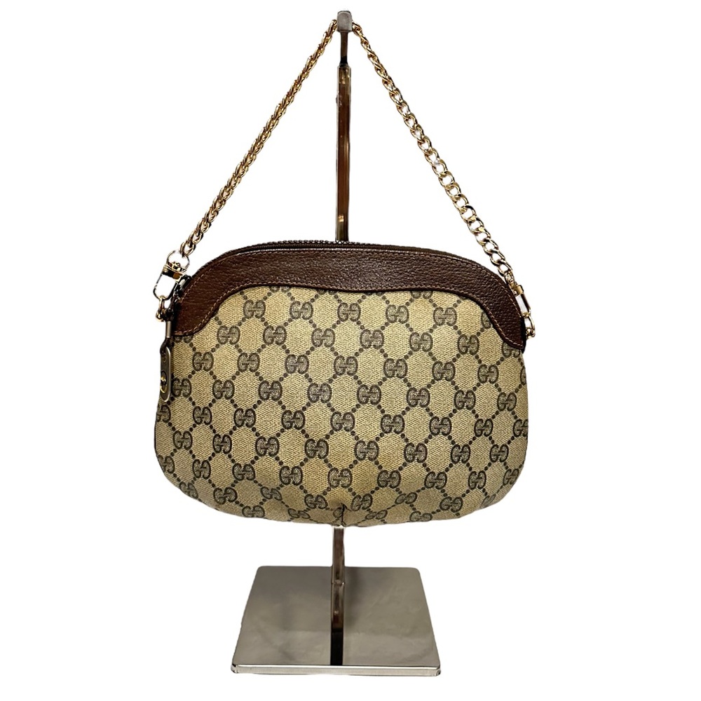 Gucci Beige GG Supreme Crossbody Bag with Green-Red Strap - Picture 3 of 11